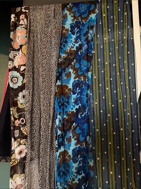 J. Crew Multi-Print Assorted Color Scarves - Blue, Brown, Green, Black, White